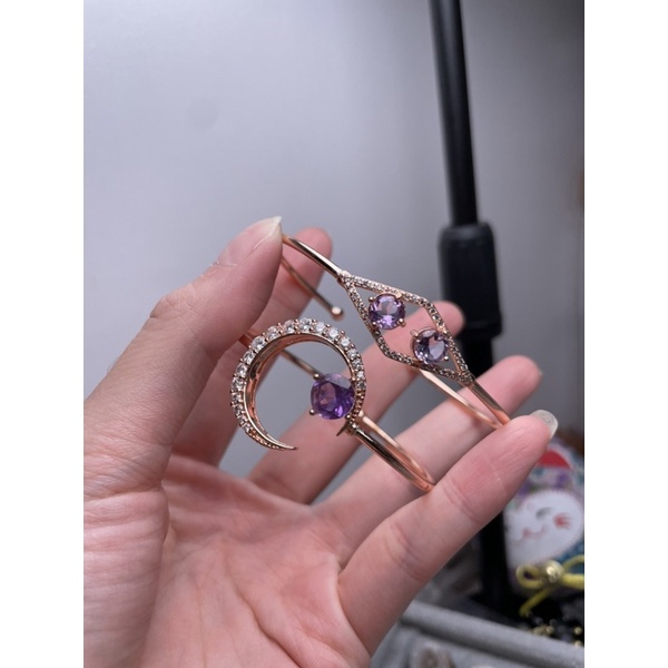 e.NA天然紫水晶🔮玫瑰金手環手鐲可遇不可求的配色！一定要買