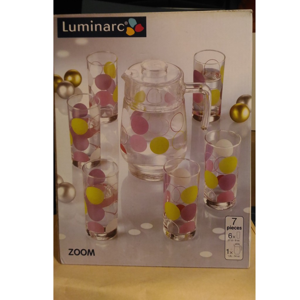 [全新] Luminarc 玻璃茶具組 下午茶茶具 聚會茶具 1壺6杯