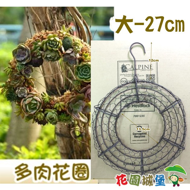 現貨 多肉花圈 鐵線花環 大 鄉村風美式鄉村復古風可吊掛龜甲網鐵製花環聖誔花圈 花園城堡 蝦皮購物