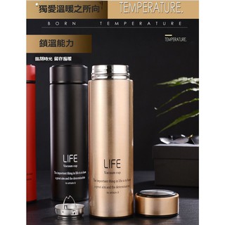 全新 12H 出貨 車載不銹鋼保溫杯簡約商務直身杯 新500cc LIFE德國品質 304不鏽鋼雙層真空辦公便攜水杯日用