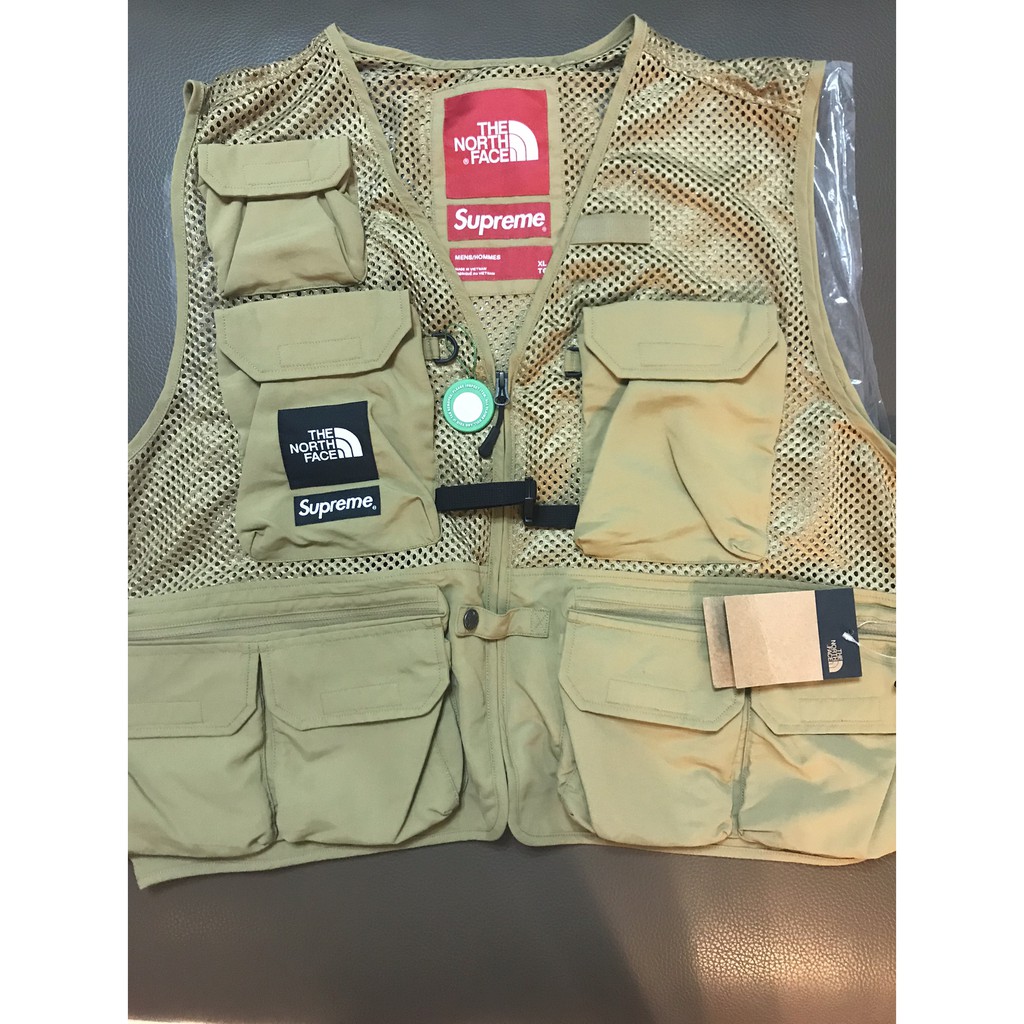 supreme north face jacket gold
