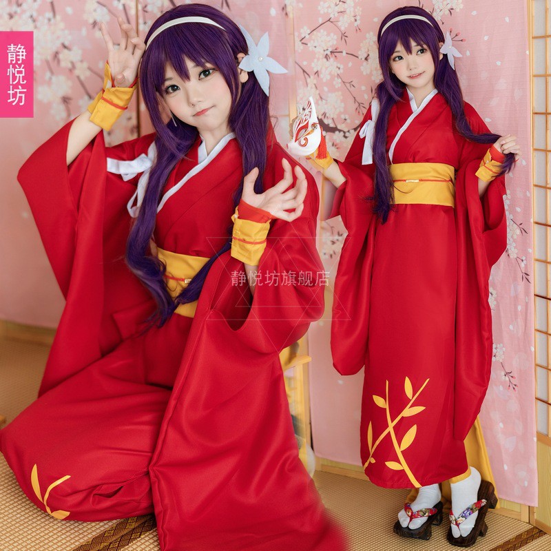 文豪野犬動漫服裝夜叉白雪泉鏡花服cosplay紅色和風浴衣和服女 蝦皮購物