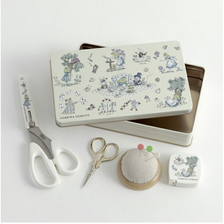 手作森林 日本品牌 hobbyra hobbyre 愛麗絲夢遊仙境 道具箱 布料 工具箱 鐵盒