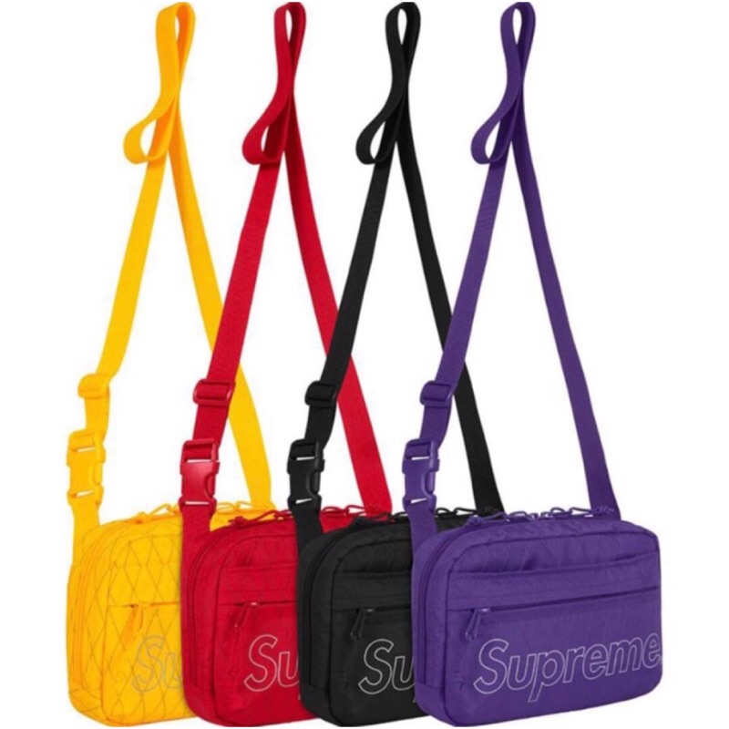 Supreme 2018 f/w Shoulder bag 45th 45代 小包 肩包 黑 紅 紫