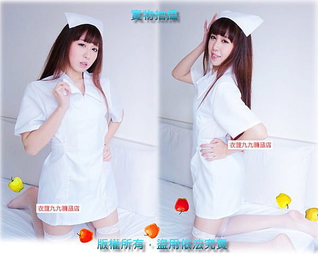 (cosplay-A14)白色小天使清純性感護士服/拉鍊款粉紅護士袍/角色扮演/攝影服/制服誘惑-sybilla
