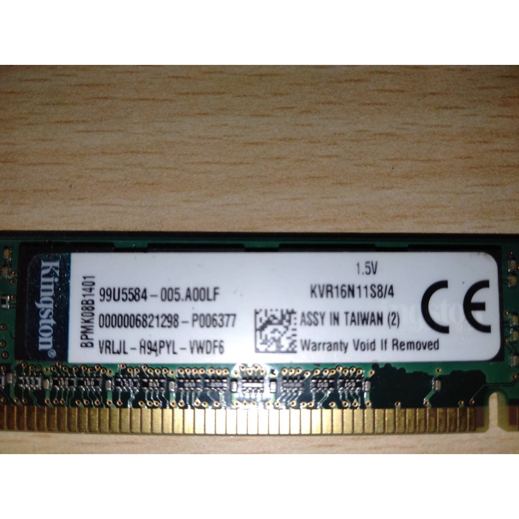 二手 金士頓 Kingston DDR3-4GB  KVR16N11$8/4 桌機終保單面記憶體(窄版)
