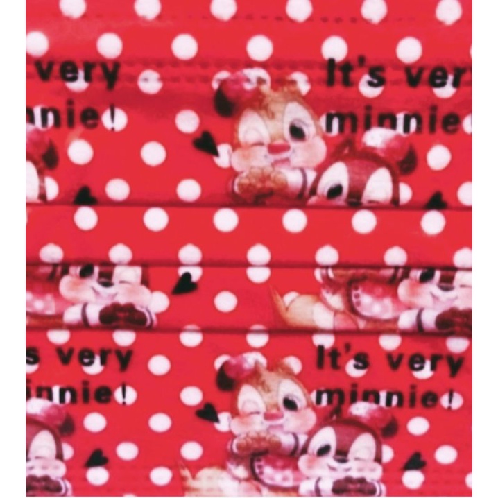 🔥熱賣 商品🔥[超萌設計款 印花口罩] 奇奇&amp;蒂蒂(超Q~紅色款)非醫療用(成人款)
