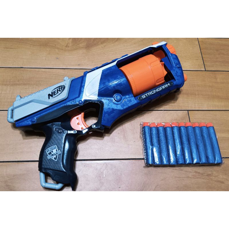 原廠正版 NERF 孩之寶 ELITE 菁英系列 STRONGARM 稀有橘機 強襲者 轉輪發射器 軟彈玩具槍 左輪手槍