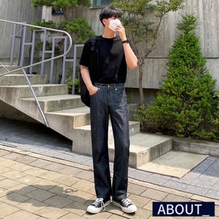 【ABOUT_歐巴】復古原色百搭直筒牛仔褲 韓 直筒褲 休閒褲 經典百搭 夏 男
