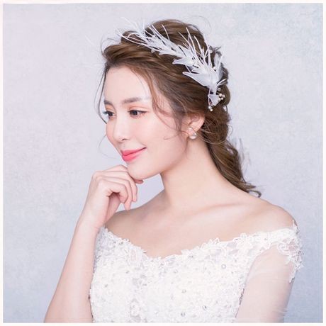 羅絲新娘飾品《現貨》韓式新娘頭飾靈動羽毛髮飾仙美結婚髮飾