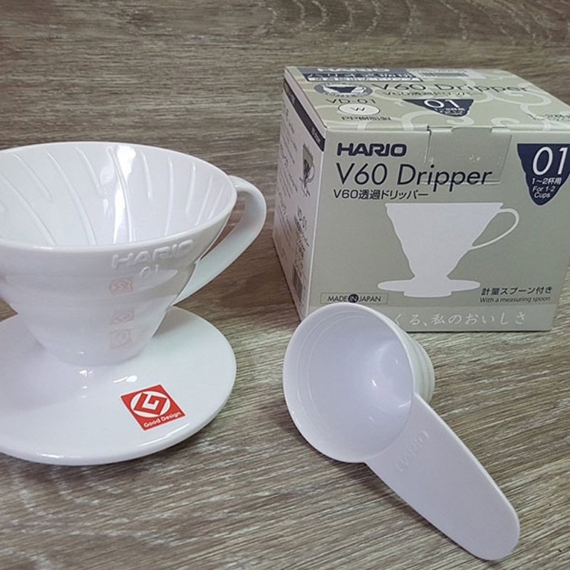 日本製 Hario V60咖啡濾杯 圓錐濾杯 咖啡沖泡濾杯 內部螺旋設計1~2杯用~VD01W pp耐熱樹脂