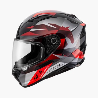 SOL SF-6 / SF6 獨角獸 黑紅 內藏式墨鏡 浮動式鏡座 EPS 完全防護 全可拆洗 全罩 安全帽《比帽王》