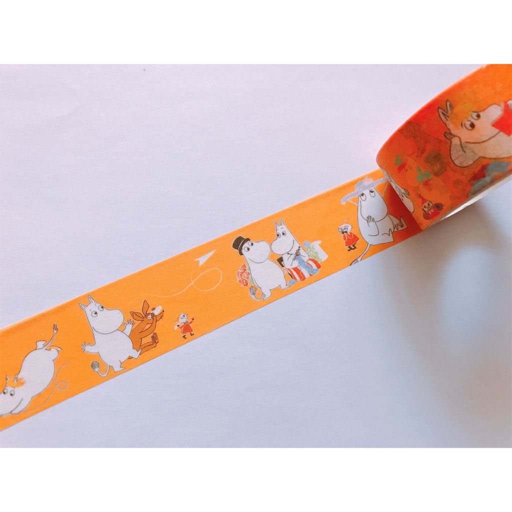 【分裝紙膠帶】嚕嚕米 moomin 橘色 休閒愜意款 紙膠帶 分裝 100cm