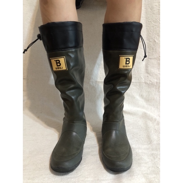 日本 野鳥協會 WBSJ  橡膠雨靴 雨鞋 長筒 文青 outdoor 音樂祭必備 二手 附收納袋🕊