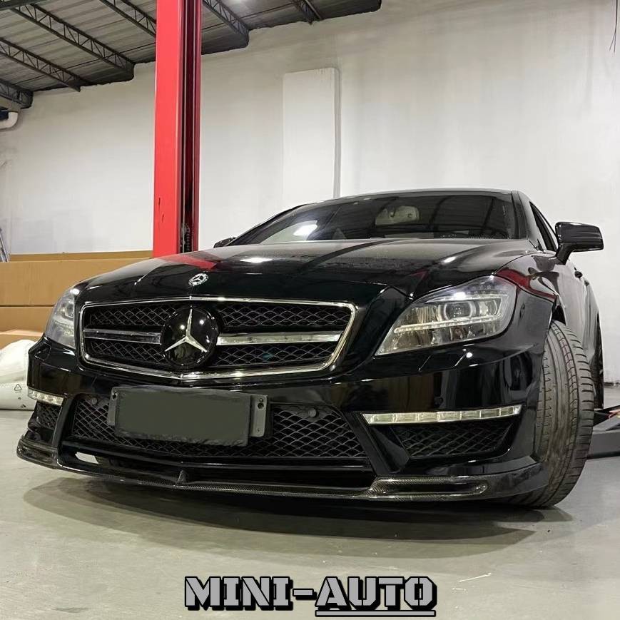 MINI-AUTO☑️ CLS63 V款 碳纖維前下巴套件 抽真空卡夢改裝 2011＋ BENZ W218 副廠 賓士