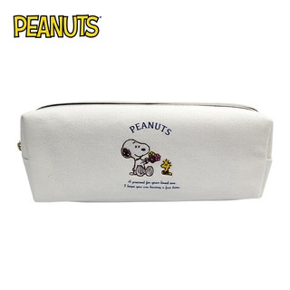 含稅 日本正版 史努比 刺繡 雙層筆袋 鉛筆盒 筆袋 Snoopy PEANUTS