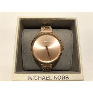 Michael Kors MK女用手錶大錶徑，玫瑰金粉色，立體浮雕花款，現貨剛到~~
