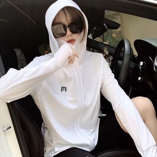 冰絲防曬衣女外套夏季新款輕薄透氣時尚百搭連帽長袖開衫防曬服熱賣暢銷戶外穿搭