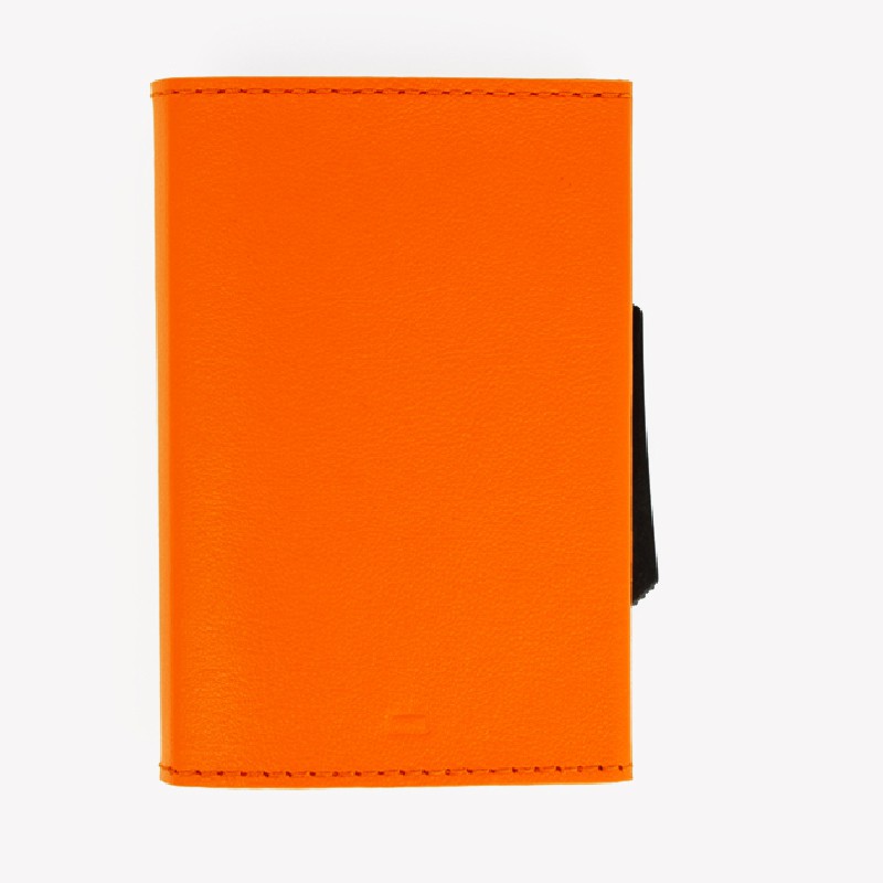 法國原裝進口 Ogon Designs－Cascade Wallet RFID 安全防盜真皮三摺錢包 滿版橘色真皮