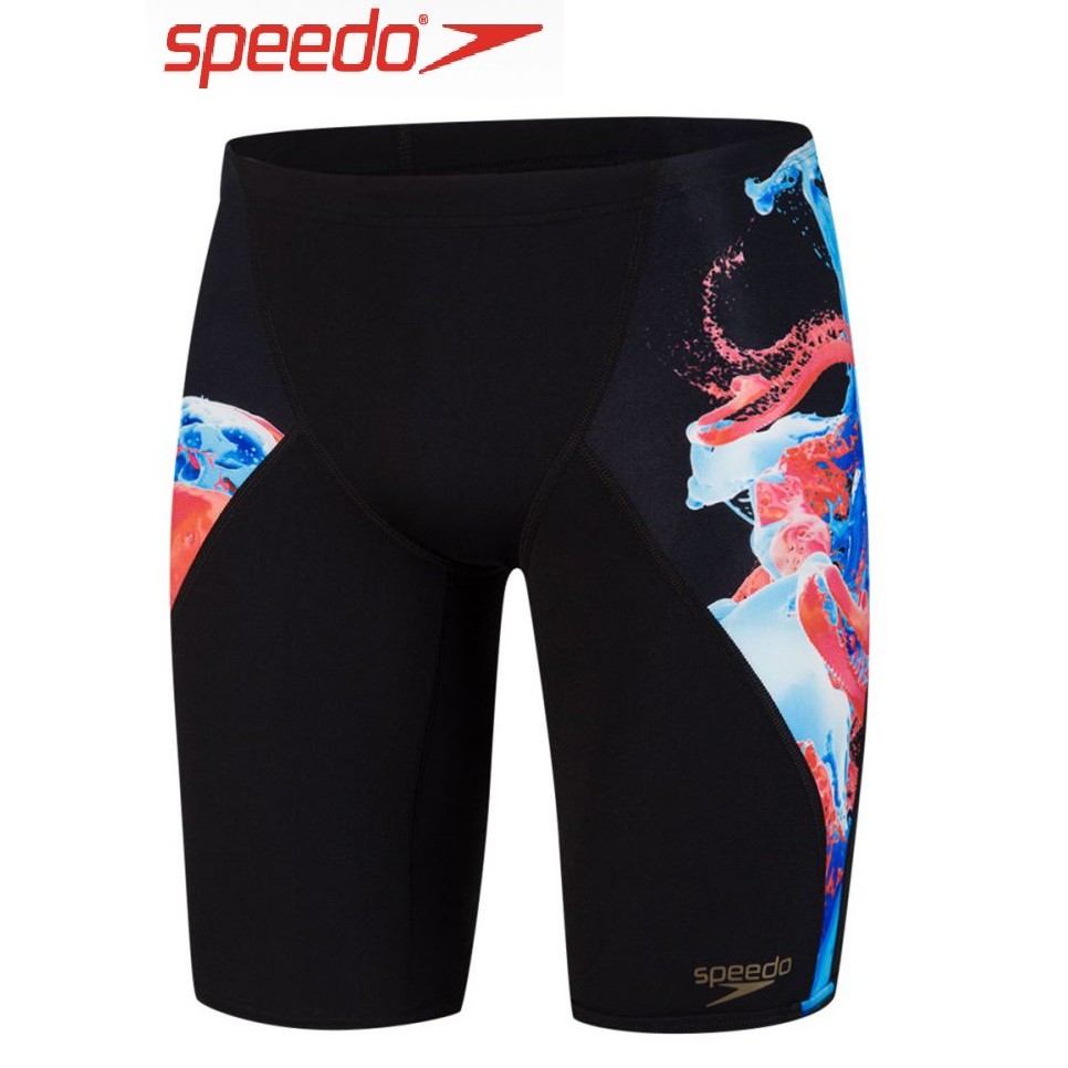 ~有氧小舖~2020 SPEEDO 成人競技型及膝泳褲 Digital 黑X潑墨