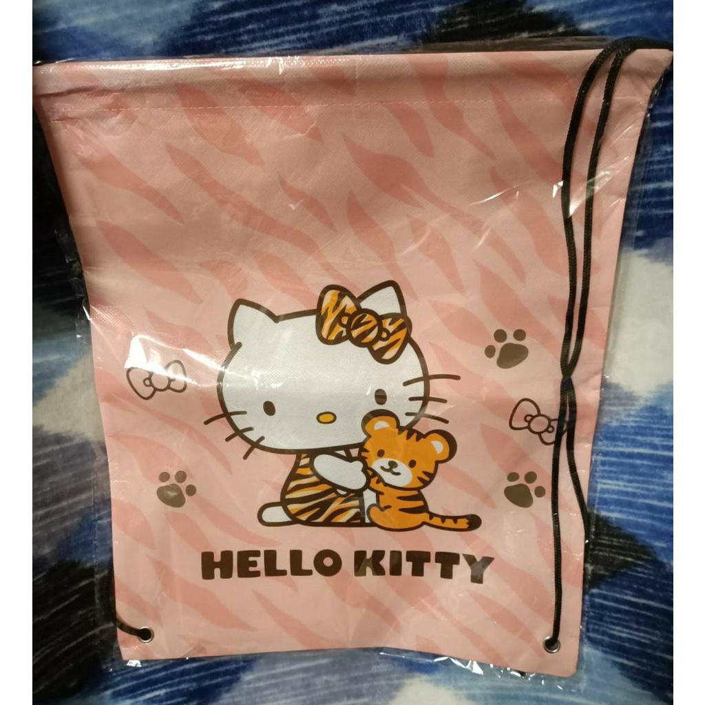 三麗鷗 Hello Kitty雙繩環保不織布伸縮背包 零錢包
