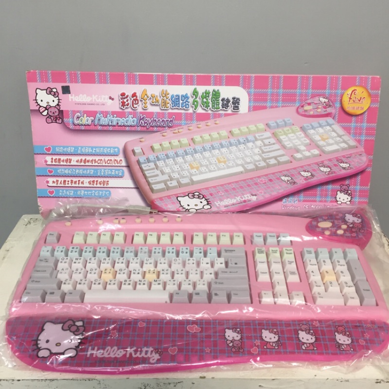 Hello kitty彩色全功能網路多媒體鍵盤+滑鼠