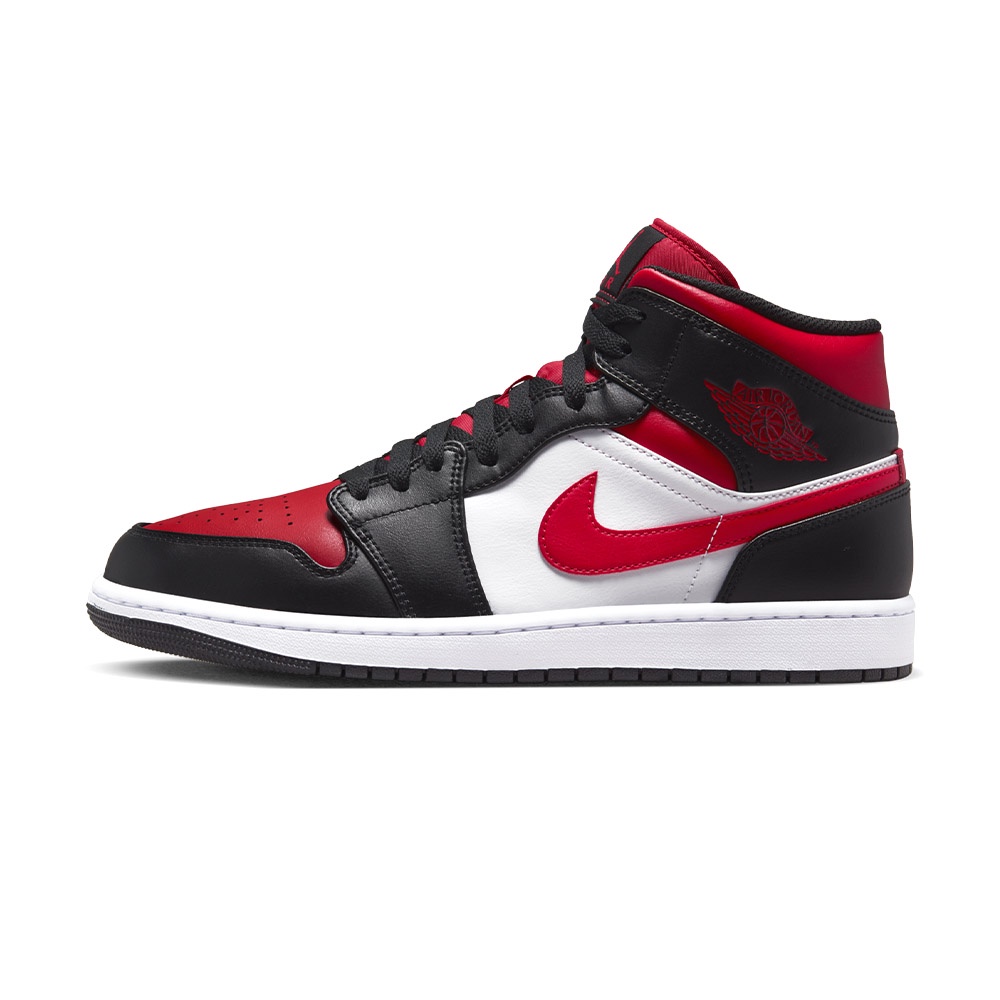 Nike Air Jordan 1 Mid 男 黑白紅 AJ1 運動 休閒 籃球鞋 554724-079