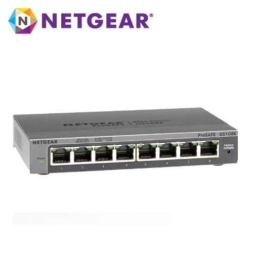 NETGEAR GS108E - 簡易網管 8埠 10/100/1000M Gigabit 高速交換式集線器