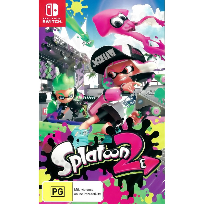 全新未拆 任天堂switch Ns 漆彈大作戰2 噴射戰士花枝烏賊splatoon 2 英文版 台中恐龍電玩 蝦皮購物