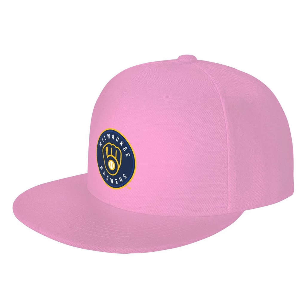 Milwaukee Brewers Logo MLB 平帽遮陽帽 印花鴨舌帽太陽帽 帽子 板帽 嘻哈街舞帽 平沿帽 潮帽