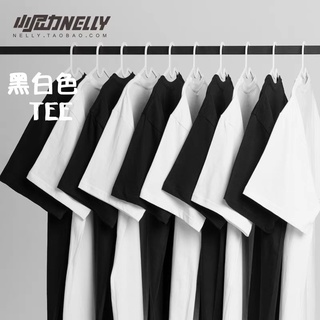 Image of （24H出貨）一件$190、三件不用$500‼️INS純白純黑不透不厚重100%純棉t恤、短袖、寬版合身夏季短袖