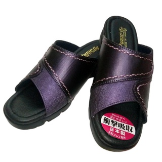 日本製 BUNWA 衝擊吸收女士外出 輕量 真皮 涼拖鞋(M/L/LL) 可防止拇指外翻惡化(46123)