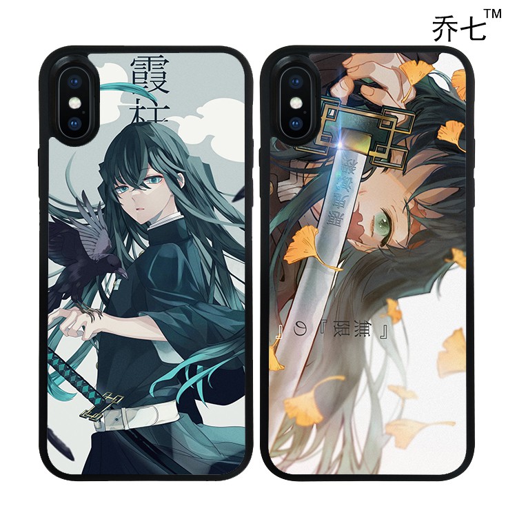 鬼滅之刃霞柱時透無一郎iphone11手機殼蘋果xsmax防摔軟黑邊8plus男xr 蝦皮購物