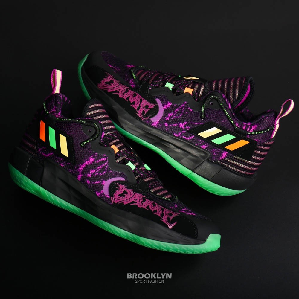 ADIDAS 籃球鞋 DAME 7 EXTPLY GCA LILLARD 萬聖節 黑紫綠 男 (布魯克林) H67750