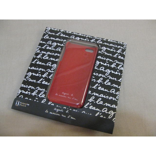 全新 agnes b Iphone SE  防刮皮革 黑紅 雙色塑料 手機殼  保證正品  現貨 IPHONE 5 5S
