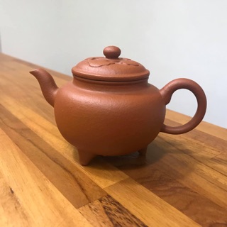 [Chengyuan*［Chengyuan***]早期紫砂壺 梨皮朱泥 三足如意 如意壺 紫砂壺 朱泥壺 宜興壺