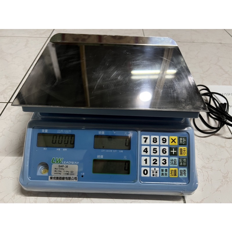 《二手》磅秤、電子秤、SAP-30kg 電子計價桌秤、市場用秤