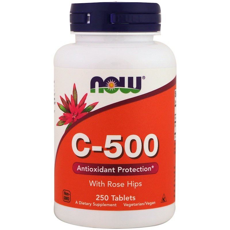 Now Foods 天然維他命C-500＋玫瑰果  維生素 500mg 美國 健而婷(250顆/瓶)