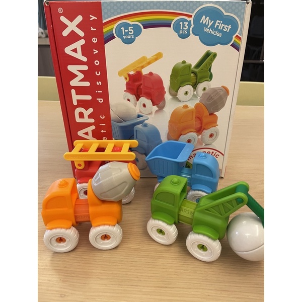 SMARTMAX 寶寶磁力接接棒 工程車遊戲組
