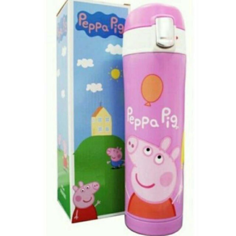 全新，佩佩豬Peppa Pig，彈蓋保溫瓶，420ml