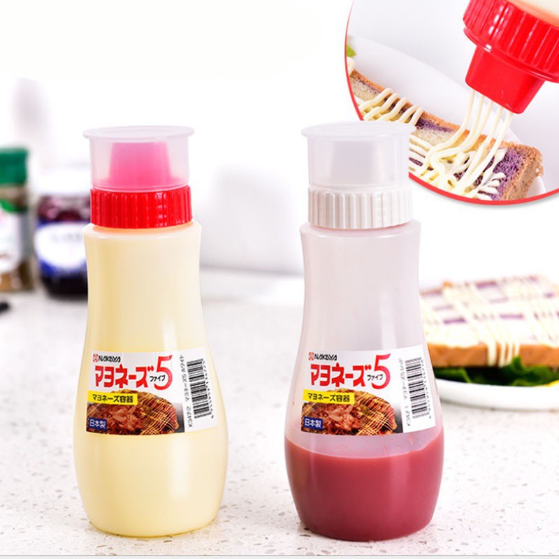 【現貨】日本進口 正品 NAKAYA 五孔擠醬瓶 醬料瓶 沙拉醬 番茄醬 蜂蜜 380ML