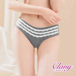 Clany可蘭霓 氣質點點蕾絲M-XL內褲 優雅灰 5395-62特惠品恕無法退換貨