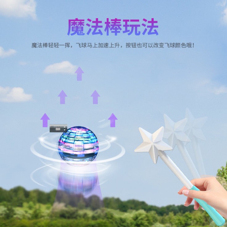 飛行球*禮物Flynova自由航線飛行陀螺迴旋感應UFO魔術飛球玩具禮品創意飛行器新品