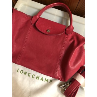 Longchamp 桃紅色手提肩背包