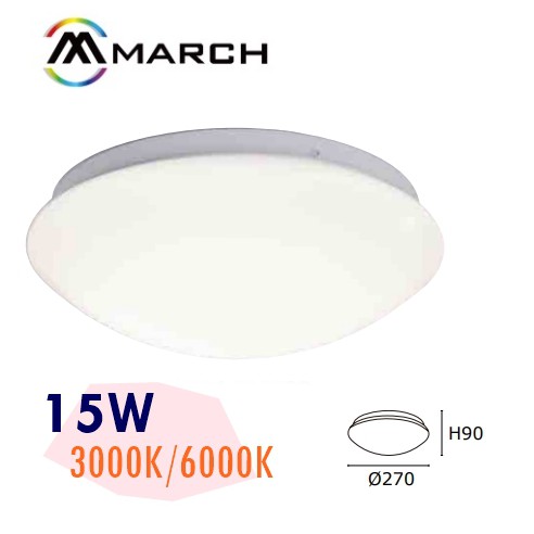 【CP YA】MARCH 15W LED 吸頂燈 黃光 白光 陽台 走廊 全電壓 高圓白 TO