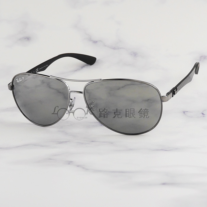 【LOOK路克眼鏡】 Ray Ban 雷朋 太陽眼鏡 碳纖維 槍色 銀色水銀 偏光 RB8313 004 K6