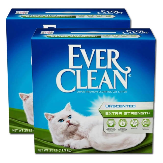 &lt;奶油貓咪🥞&gt;免運😍藍鑽 貓砂 綠標 盒裝 無香 EverClean 低過敏結塊貓砂(綠標)25LBx2入