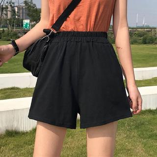 新款韓版寬鬆高腰熱褲百搭休閒運動短褲韓國流行/涼感/西裝短褲/顯瘦/短褲//加大尺碼/寬褲/擴腿