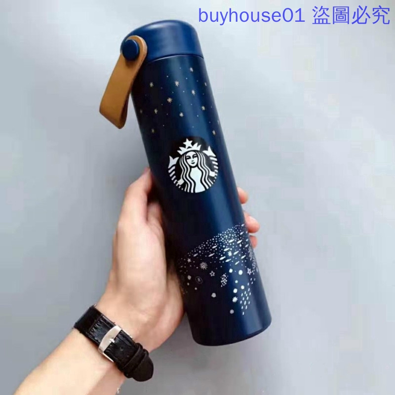 星巴克 Starbucks 韓國代購 304不鏽鋼 手提保溫杯 隨行杯 咖啡杯 原木紋 美人魚 星空杯 環保輕量隨身杯