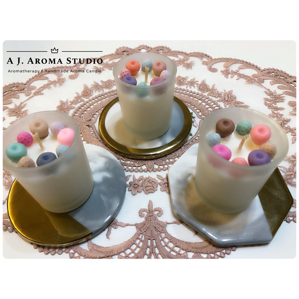 A J. Aroma Studio｜ 甜點玻璃杯容器蠟燭 精油 蠟燭 大豆蠟 甜點 容器 玻璃杯 容器蠟燭 甜點蠟燭